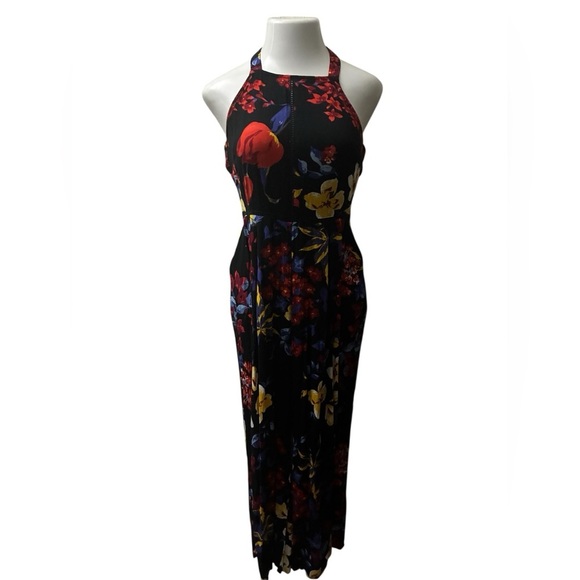 Band Of Gypsies Bristol Split Leg Jumpsuit In Black
& Multicolor Floral Print S - Picture 2 of 16